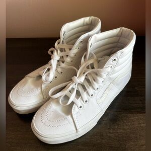 Vans white sk8 hi-top shoes